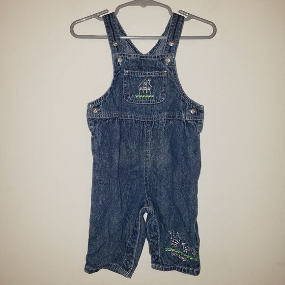 VINTAGE OSHKOSH B'GOSH JEAN OVERALLS SIZE 3-6 MONTHS - Picture 1 of 5